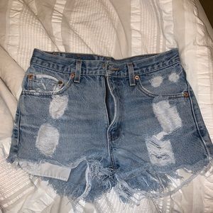 Levi distressed denim shorts urban outfitters